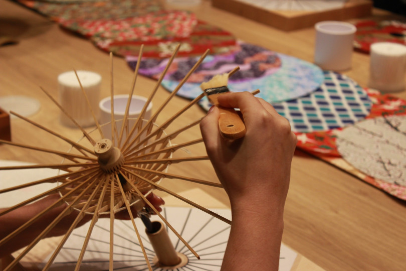 画像：京都姫和傘製作体験