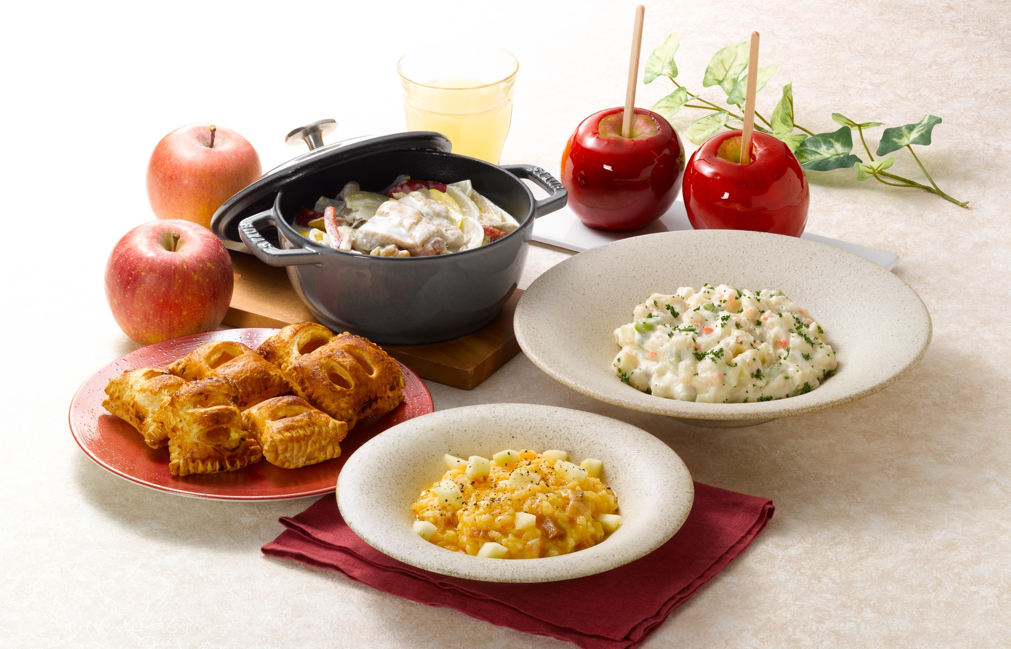 リッチモンドホテル青森の朝食で提供されるりんごを使った料理