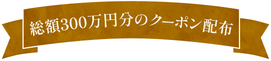 総額300万円分のクーポン配布